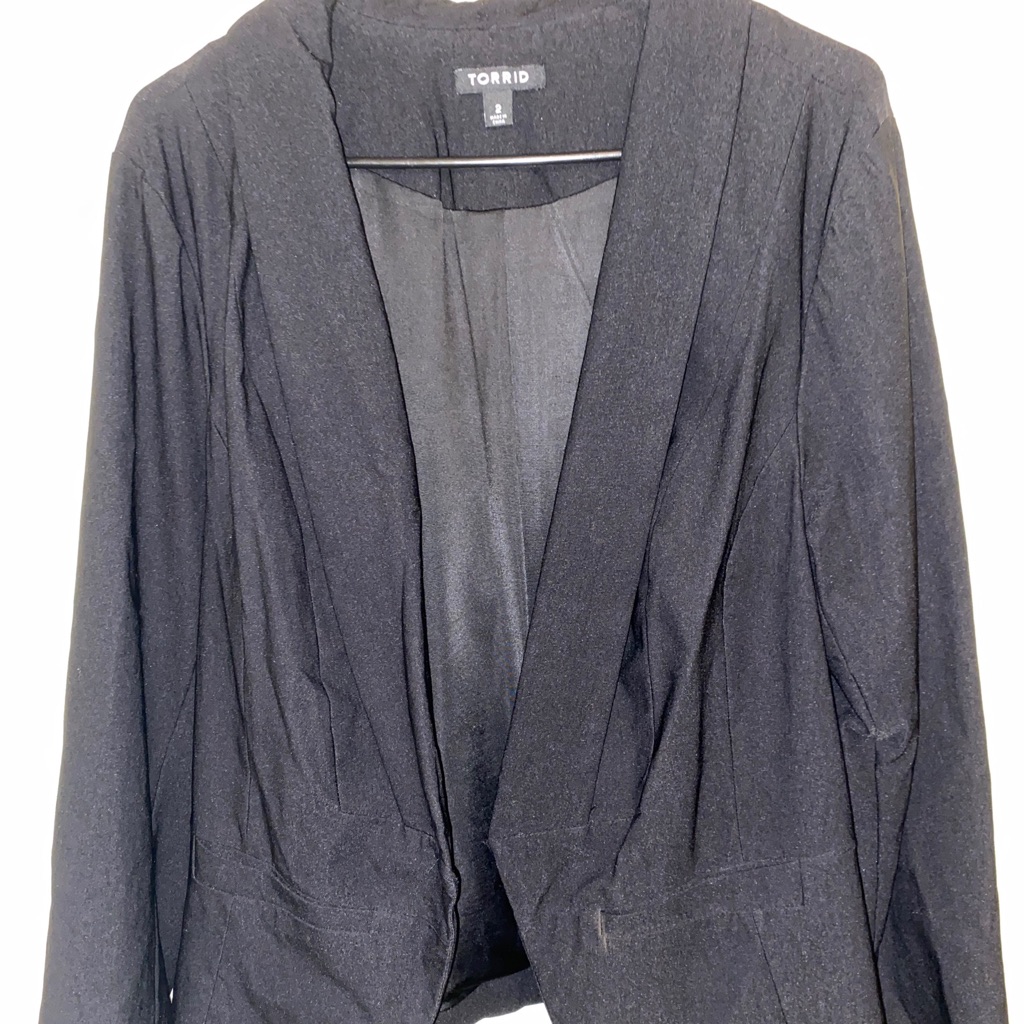 Torrid Womens Black Open Stretch Blazer